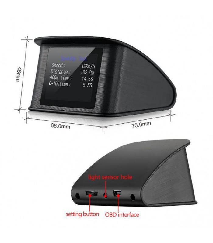 OBD2/EUOBD Speed/Temperature Alarm P10 Car HUD Head-Up Display